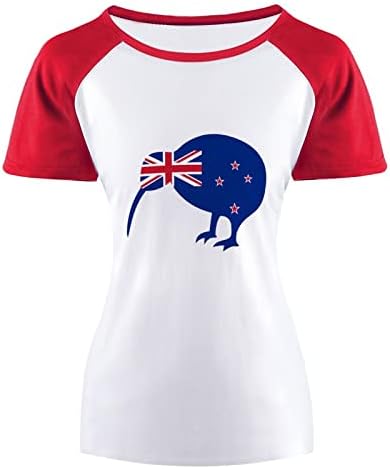 Yeni Zelanda Kivi Kuş kadın kısa kollu tişört Beyzbol grafikli tişört Raglan Yaz Üst Pamuk