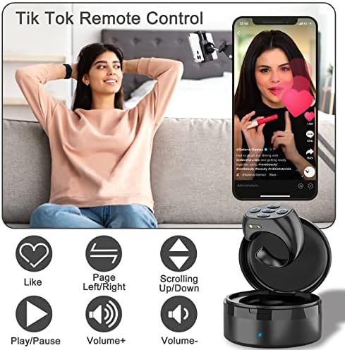 TikTok Page Turner için Bluetooth Uzaktan Kumanda, iPhone, iPad, Telefon, iOS, Android için Kaydırma Halkası, Kindle
