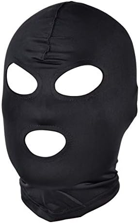 Dzrıge Tam Kapak Zentai Kaput Maskesi Elastik Siyah Nefes Açık Gözler Açık Ağız Maskesi Cosplay Kostüm Hood Unisex