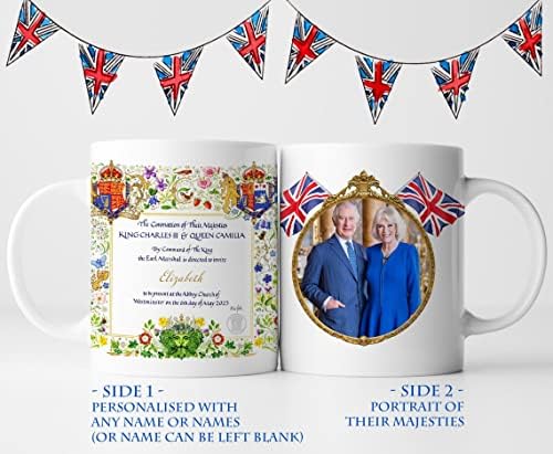 Kişiselleştirilmiş Kral Charles III ve Kraliçe Camilla Hatıra Davetiyesi Kupa Kral Charles'ın Taç Giyme Töreni Üçüncü