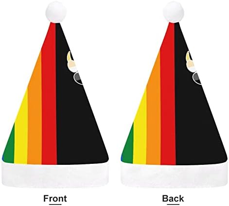 Eşcinsel LGBT Ayı Bayrağı Peluş Noel Şapka Yaramaz ve Güzel noel baba şapkaları Peluş Ağız ve Konfor Astar noel dekorasyonları