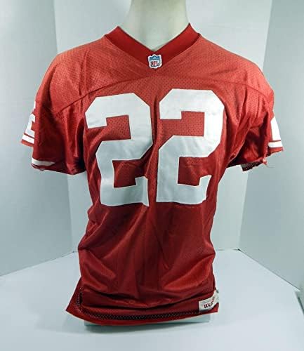 1990'lar San Francisco 49ers 22 Oyun Kullanılmış Kırmızı Forma 44 DP34721-İmzasız NFL Oyun Kullanılmış Formalar