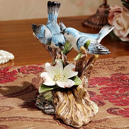 YEBDD Porselen Kuş Severler Minyatür El Yapımı Seramik Çift Birdie Heykelcik Düğün Dekor Zanaat Hediye sevgililer