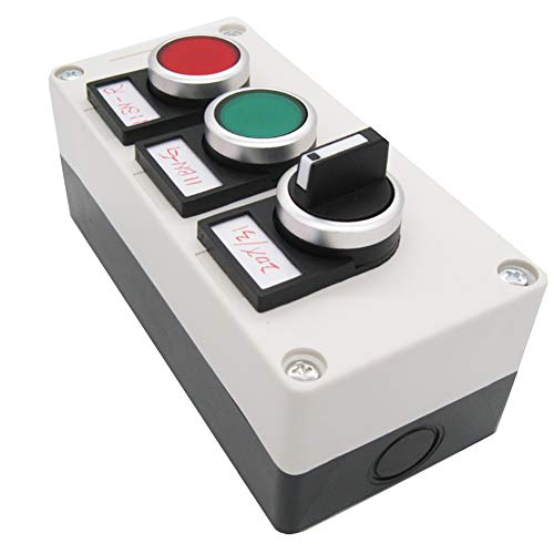 TWTADE / Kırmızı Yeşil Anlık basmalı düğme anahtarı 440V 10A 1NC 1NO, 3 Pozisyon 2NO Mandallama Döner Seçme Seçici