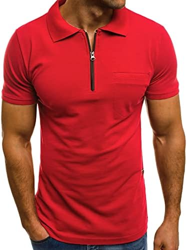 Ozmmyan erkek Fermuar golf tişörtü 2023 Moda Rahat Kısa Kollu Golf Polo Slim Fit Yakalı T Shirt Yaz 1/4 Zip Tshirt