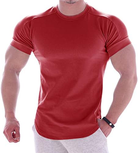 Erkek Spor Hızlı kısa kollu tişört Egzersiz Gömlek Erkekler için Atletik Spor Salonu Aktif Tees Nem Esneklik Tops