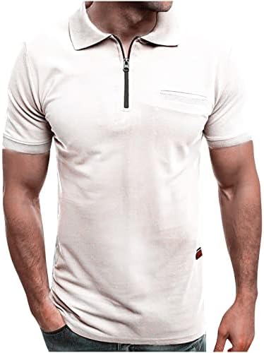 Ozmmyan erkek Fermuar golf tişörtü 2023 Moda Rahat Kısa Kollu Golf Polo Slim Fit Yakalı T Shirt Yaz 1/4 Zip Tshirt