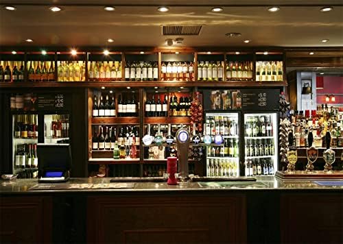 BELECO 5x3ft Kumaş Bar Arka Planında Fotoğrafçılık için Gece Kulübü Pub Bar Sayacı Zemin Viski Şarap İçecekler Alkol