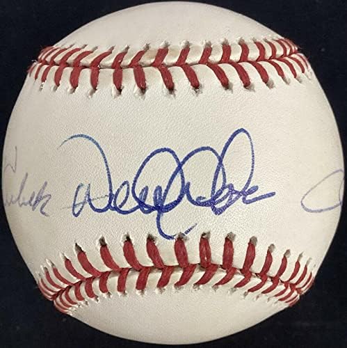 Derek Jeter İmzalı Beyzbol Tom Tresh Tony Kubek Otomatik JSA ROY Yankee Kısa Vuruşlar - İmzalı Beyzbol Topları