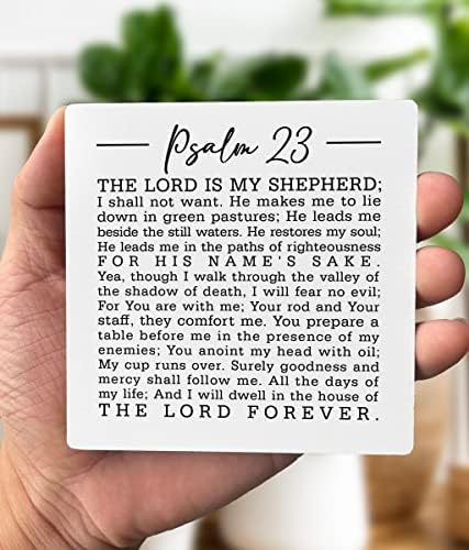 Hıristiyan Alıntı Ahşap Plak Hediye, Mezmur 23-Rab Çobanımdır, Ahşap Standlı Plak, Ahşap Tabela Plak Hediye, İncil