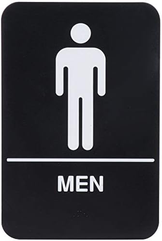 ADA Erkekler ve Kadınlar Tuvaletler İşareti Seti Braille Tuvalet Kapı Plakası İş Restoran için, 6 x 9 (Sadece Erkekler