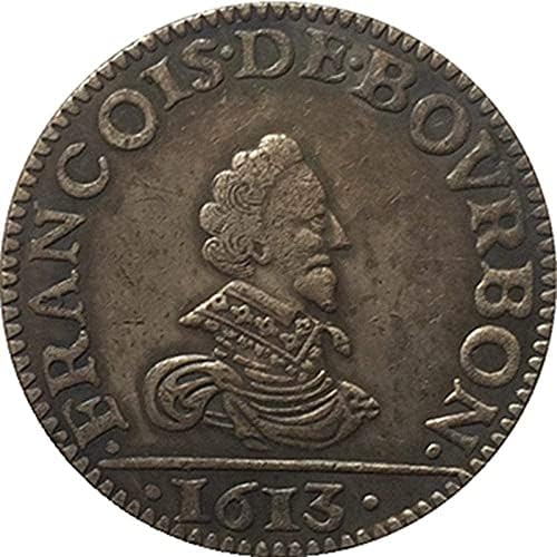 1613 Fransız Sikke Saf Bakır Kaplama Gümüş Tahrikli Paraları El Sanatları CollectionCoin Koleksiyonu hatıra parası