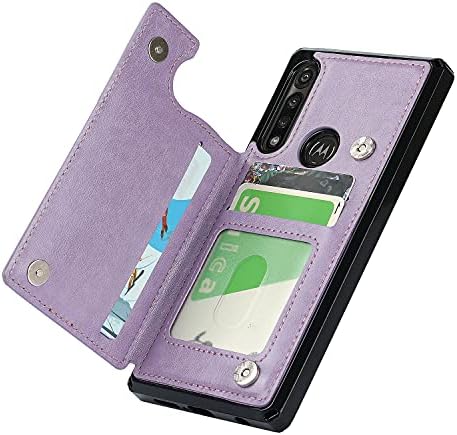iCoverCase Motorola G Güç 2020 Cüzdan Kılıf Kart Yuvaları Tutucu Standı [RFID Engelleme] Kabartmalı PU Deri Kickstand