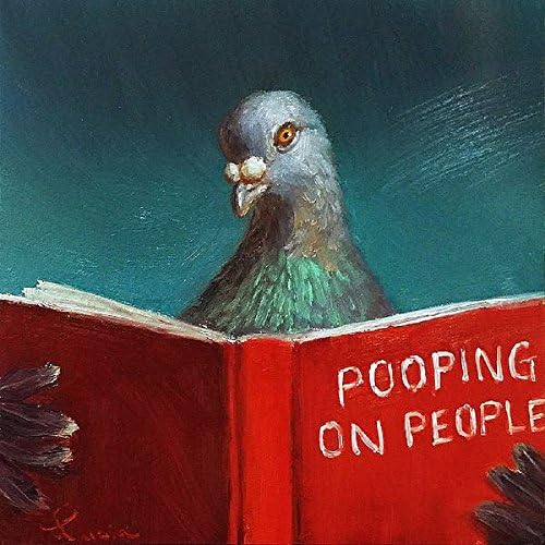 Resim Seyyar Satıcı İnsanlar Üzerinde Kaka Lucia Heffernan Güvercin Kitap Tuhaf Yenilik Esprili Komik Hayvan sanat