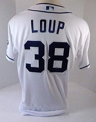 2019 San Diego Padres Aaron Loup 38 Oyun Verilen Beyaz Forma 50th Anv P SDP1151 - Oyun Kullanılan MLB Formaları