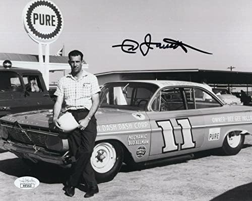 NED JARRETT, 50'li yılların JSA İmzalı NASCAR Fotoğraflarından 8x10 FOTOĞRAFLI NASCAR EFSANESİNİ ELLE imzaladı