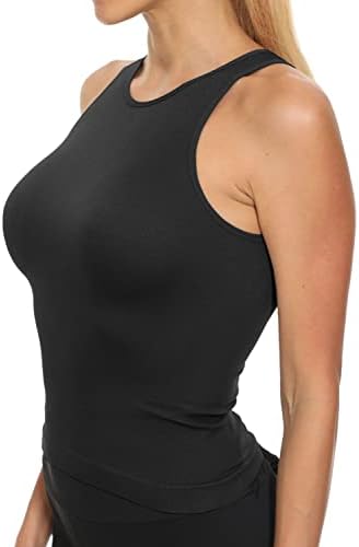 Chilylori Nervürlü Kırpılmış Tankı Üstleri Kadınlar için 3 Paket spor kolsuz tişört Kadınlar için Dikişsiz Tankı