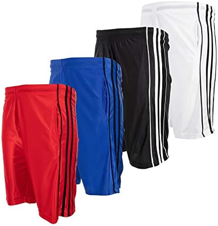 Basketbol, Fitness ve Spor için Cepli Yüksek Enerjili Erkek Atletik Şort, Dri-Fit Giyim, Erkek Şort 4'lü Paket