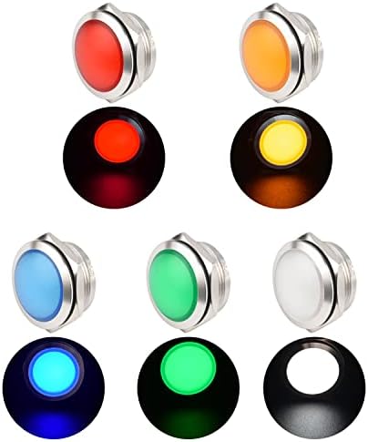 Iki 22mm led Metal gösterge ışıkları 12 v-24 v AC / DC su geçirmez sinyal ışıkları, yüksek kafa kırmızı ve yeşil