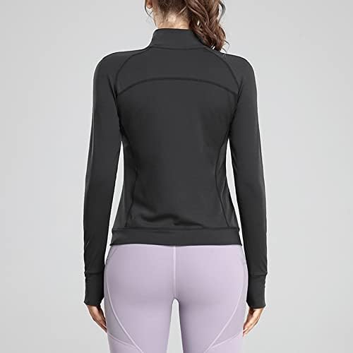 Maınstar Kadın Tam Zip Egzersiz Ceketler, kış Aktif Parça Koşu Ceket Zip Up Slim Fit Hafif Yoga Atletik Ceket