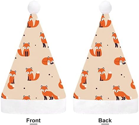 Karikatür Tilki Komik Noel Şapka Noel Baba Şapkaları Kısa Peluş Beyaz Manşetleri Noel Tatil Partisi Dekorasyon Malzemeleri