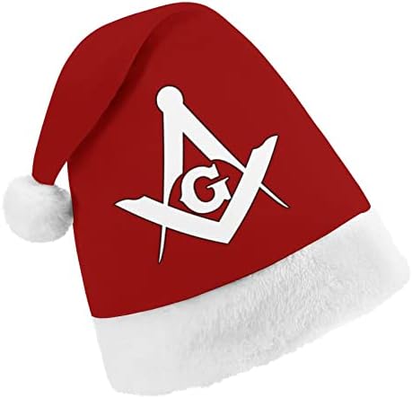 Mason Logo Kare Noel Şapka Yumuşak Peluş Santa Kap Komik Bere Noel Yeni Yıl Şenlikli Parti için