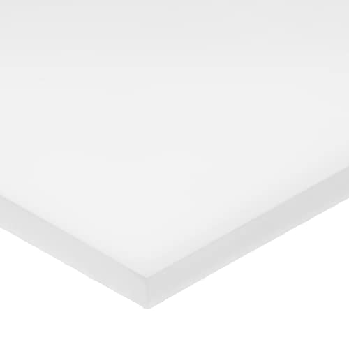 Delrin Asetal Homopolimer Plastik Çubuk, Beyaz, 1/4 inç Kalınlığında x 2 inç Genişliğinde x 24 inç Uzunluğunda