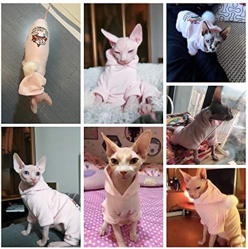 Tüysüz Kediler Giyim pamuk kapüşonlu Gömlek Nefes Sonbahar Kış Sıcak Giyim Kedi Giyim Kazak Yelek Elbise için Sphynx,