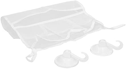 FECAMOS Banyo Oyuncak Net Çanta, 4 Cepler Güçlü Vantuz Nefes Duş Oyuncak Örgü Çanta için Kanca ile Banyo Ürünleri