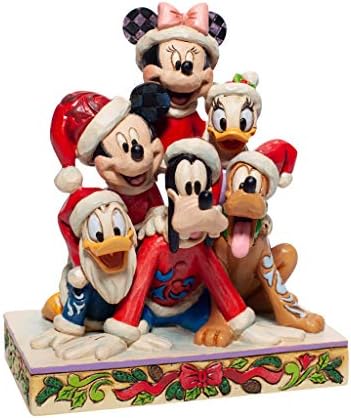 Enesco Jim Shore Disney Gelenekleri Noel Mickey Mouse ve Arkadaşları Heykelcik, 5,91 İnç, Çok Renkli