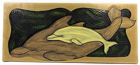 Buzağı ile Tikimaster Yunusu, Nesli Tükenmekte Olan Türler 30 X 15 - Hawaii Duvar Sanatı Ahşap Panel | dpt518275