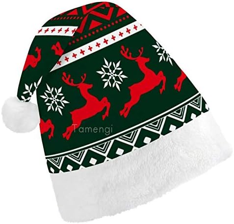 Noel Noel Baba Şapkası, Yetişkinler için Elk Kar Tanesi Noel Tatil Şapkası, Yeni Yıl Şenlikli Kostüm Tatil Partisi