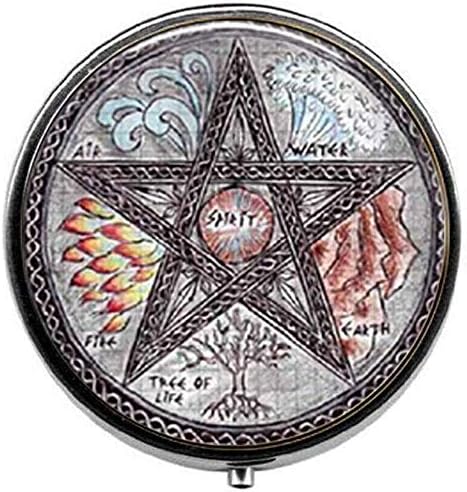Güzel Pentagram Büyücülük Hap Kutusu Şeker Kutusu Retro Cadı Gotik Büyücülük Takı Art Nouveau Güzel Hediyeler