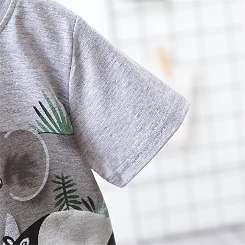 PATPAT Yürüyor Boy 2 Parça Kıyafetler Dinozor Baskı Kısa Kollu Tee Üst Gömlek ve Kargo Şort Setleri