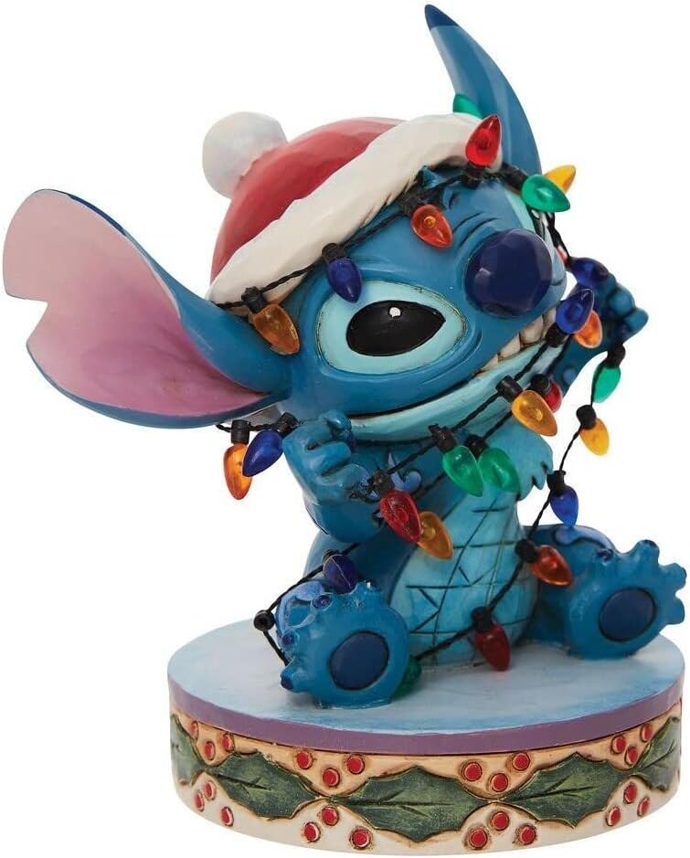 Enesco Jim Shore Disney Gelenekleri Lilo ve Stitch Noel Heykelciğine Sarılmış, 4,5 inç, Çok Renkli