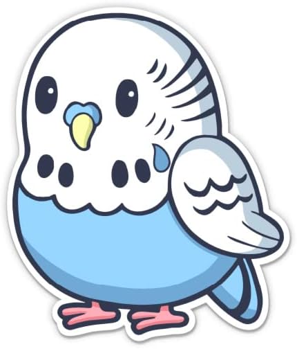 Sevimli Mavi Parakeet Sticker-3 laptop etiketi - Su Geçirmez Vinil Araba, Telefon, Su Şişesi-Pet Kuş Çıkartması