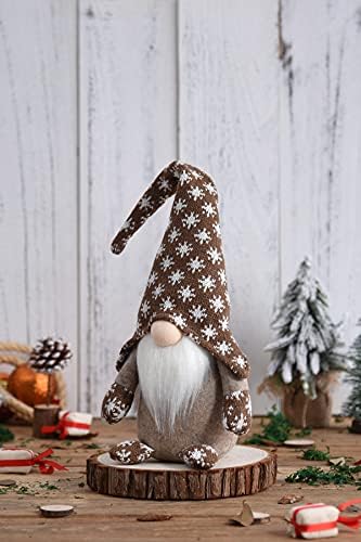 Funoasis El Yapımı Noel Peluş Cüceler Ev Tomte Gnome Her Mevsim İsveç Cüce Heykelcik Kahve Köşe Süslemeleri 16 İnç