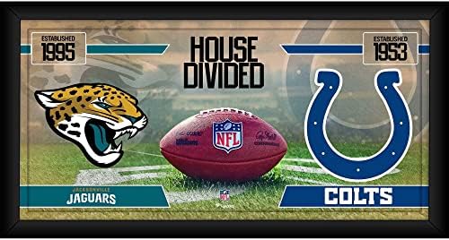 Jacksonville Jaguars vs. Indianapolis Colts Çerçeveli 10 x 20 Ev Bölünmüş Futbol Kolajı-NFL Takım Plaketleri ve Kolajları