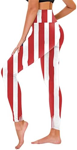 Amerikan Bayrağı Tayt kadın Yüksek Belli ABD Bayrağı Şerit Yıldız İnce kalem pantolon Rahat Tam Boy Tayt Pantolon