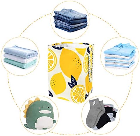 Sarı Meyve Limon Katlanabilir çamaşır sepeti Katlanabilir Kirli çamaşır sepeti Çanta Kolej Ev Çamaşır Odası için