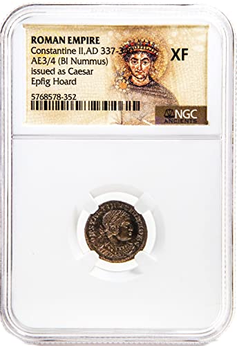 1700 X Yıl Roma AE Konstantin II (MS 316-340) Epfig İstif NGC (XF) Madeni Para NGC XF