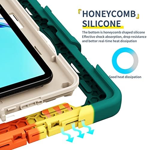 Tablet PC Kılıfı Çocuk Kılıfı Huawei Matepad ile Uyumlu 11,360 ° Dönebilen Tutamak Standı Kılıf Üçü Bir Arada Paramparça