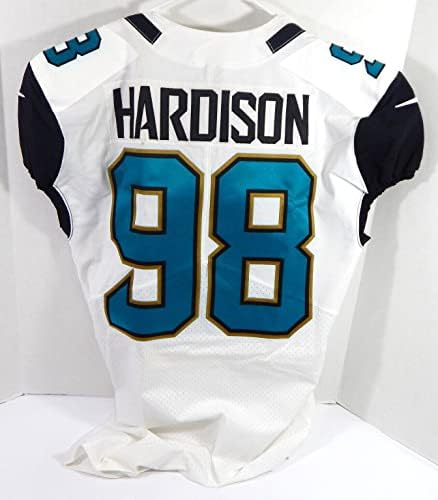 2017 Jacksonville Jaguars Marcus Hardison 98 Oyunu Yayınlanan Beyaz Forma 44 39 - İmzasız NFL Oyunu Kullanılmış
