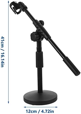 KRIVS Masaüstü Mikrofon Standı, Ağırlıklı Tabanlı Evrensel Masa Üstü Mikrofon Tutucu Esnek Gooseneck Mikrofon Montajı,Canlı