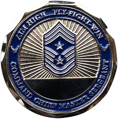Amerika Birleşik Devletleri Hava Kuvvetleri USAF Komutanlığı Baş Usta Çavuş CCMS Rütbe Mücadelesi Coin ve Mavi Kadife