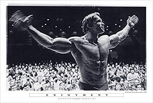 Buyartforless Keyfi-Arnold Schwarzenegger Mr Olympia Madison Square Garden 36x24 Fotoğraf sanat baskı posteri Pompalama