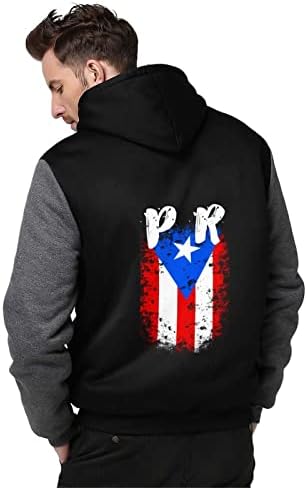 BAİKUTOUAN Porto Riko PR Bayrağı erkek Hoodies Kalın Sıcak Astar Kapüşonlu Sweatshirt Zip-up Ceket Rahat Ceket
