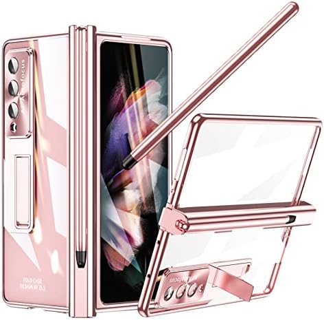 YQODSZ Samsung Galaxy Z Kat 3 Şeffaf Kılıf S Kalem ve kalemlik, [Menteşe Koruması] [Dahili Ekran Koruyucu] [Kickstand
