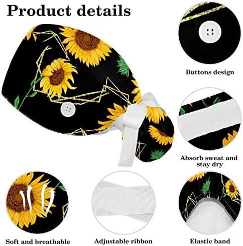 Ayarlanabilir çalışma Kapağı Renkli Tropikal Orman Çiçek Yaprakları Kabarık Şapka Düğmeleri ile Fırçalayın Şapka